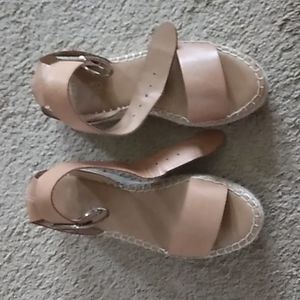 Pre-Owned Pretty Franco Sarto Brand Wedge Buckle Up Sandals With Heels